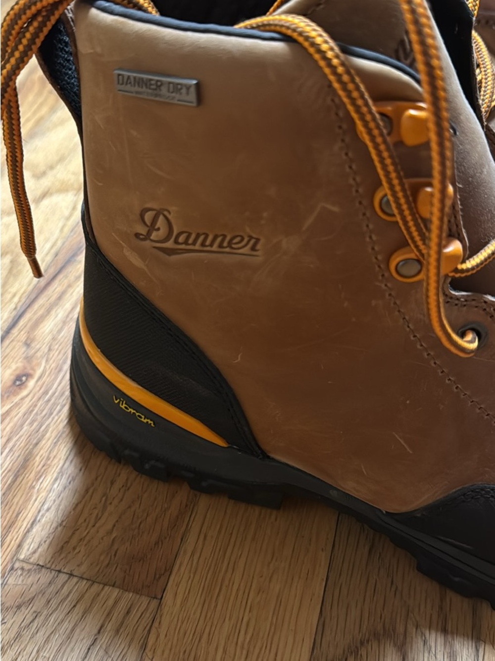 Danner Tan and Black Leather Waterproof Hiking Boots